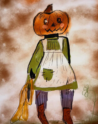 Pumpkin Scarecrow Doodle